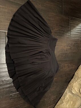 aerie Black Pleated Circle Skater Skirt